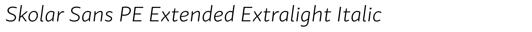 Skolar Sans PE Extended Extralight Italic image